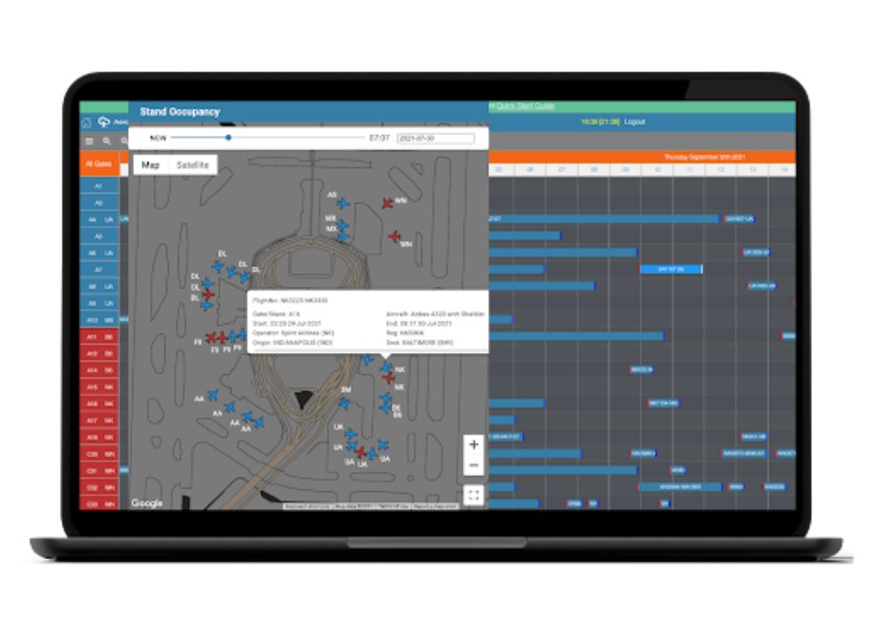 Screen shot of AeroCloud's Gate Managment System (GMS)