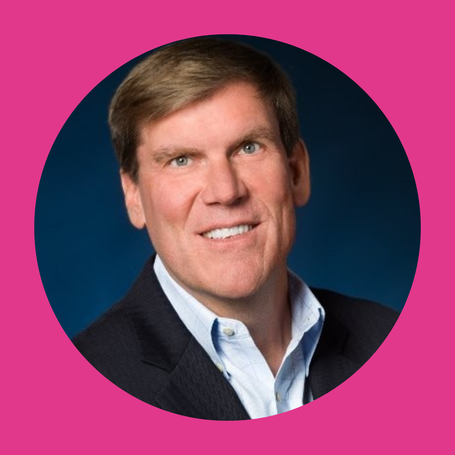 Headshot of Jeff Gore with a pink background