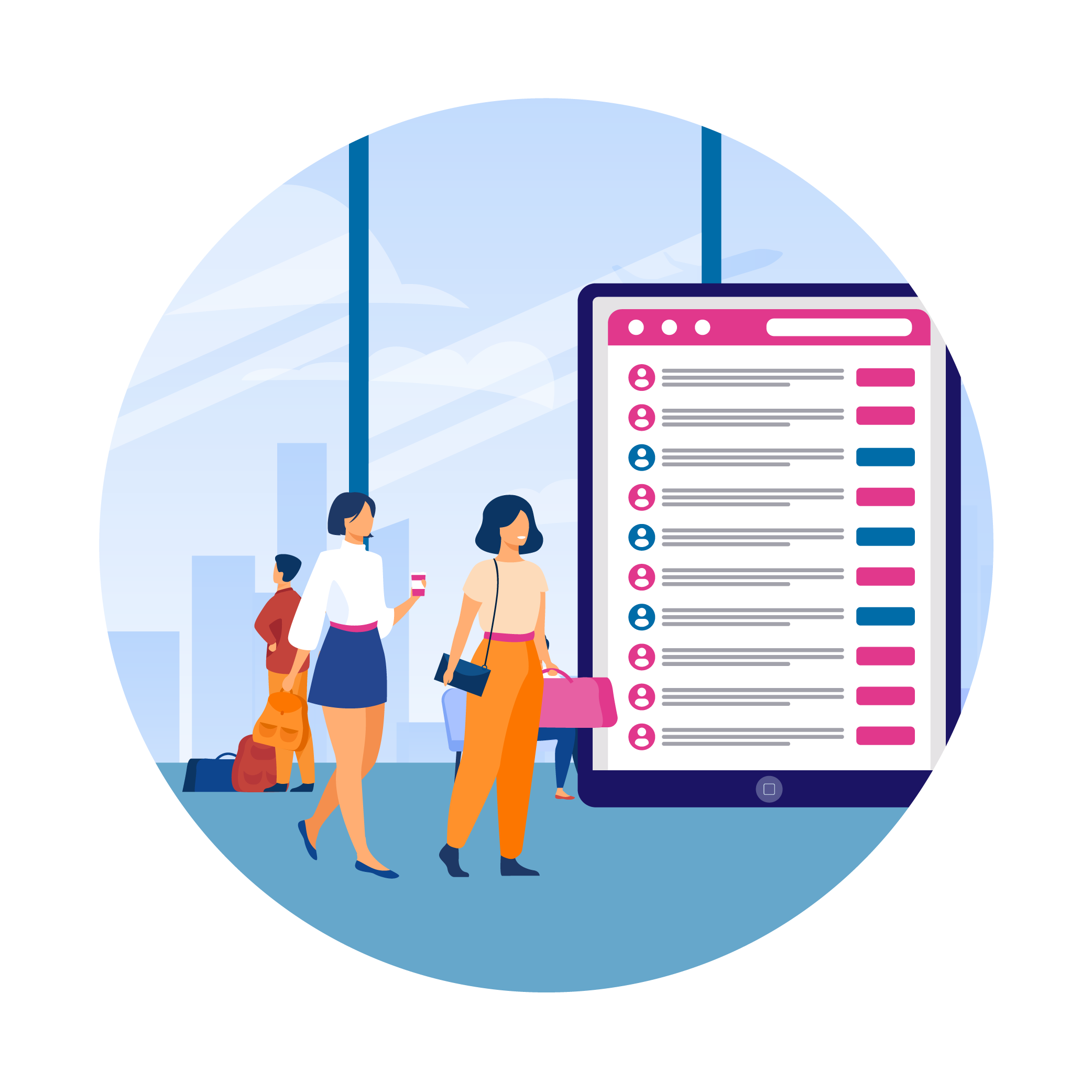 AeroCloud Airport Illustrations PASSENGER TRACKING
