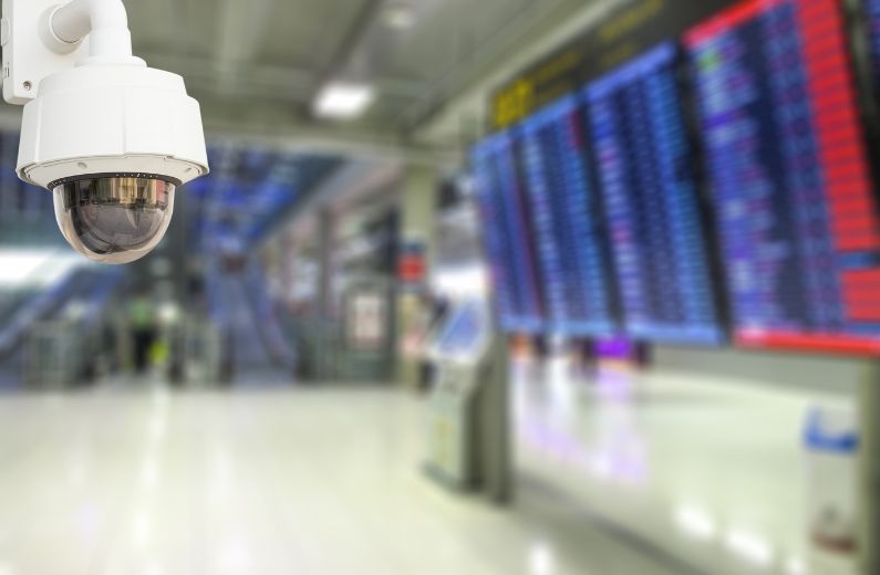 Security camera at airport